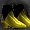 Usable by Mages, Priests. Footwear that glows with the golden light of great magic power.